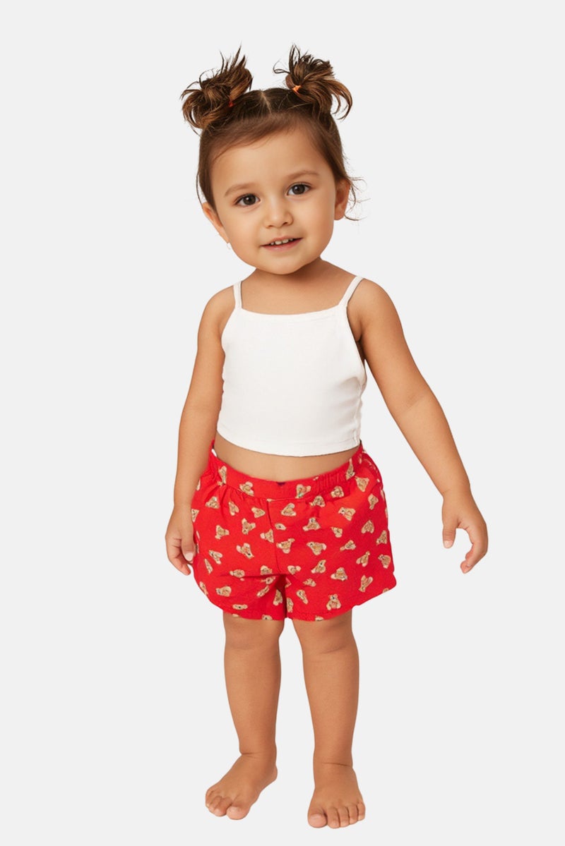 Hamleys Toddlers Girl Graphic Print Shorts, Multicolor - Image 1