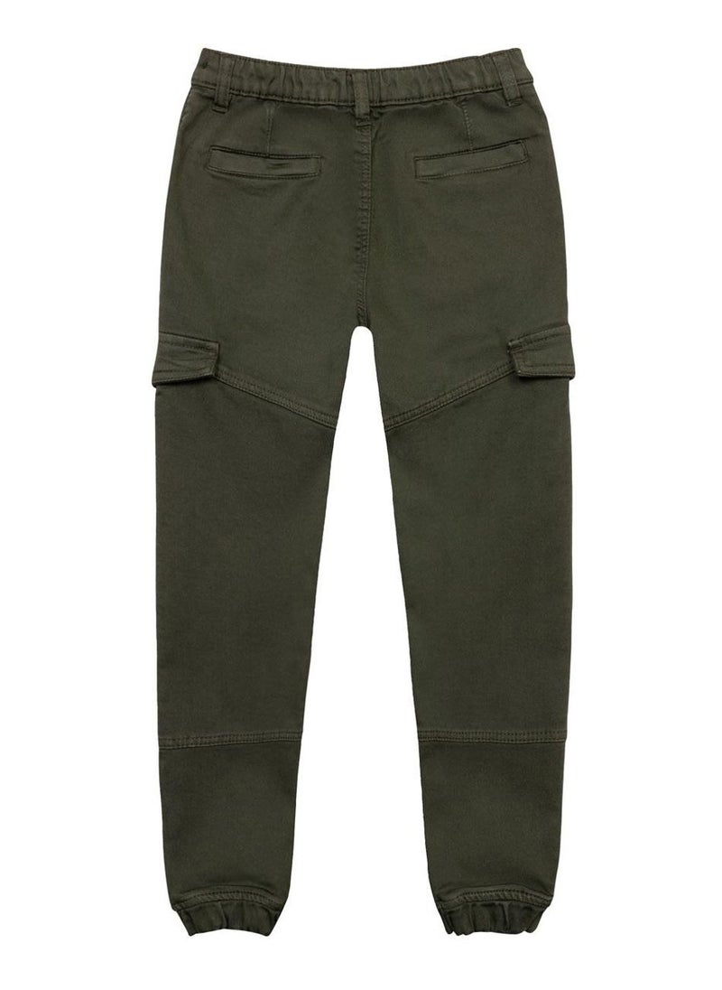 MINOTI Teen Cargo Trousers with Elastic Waist and Cuffed Ankles - Image 3