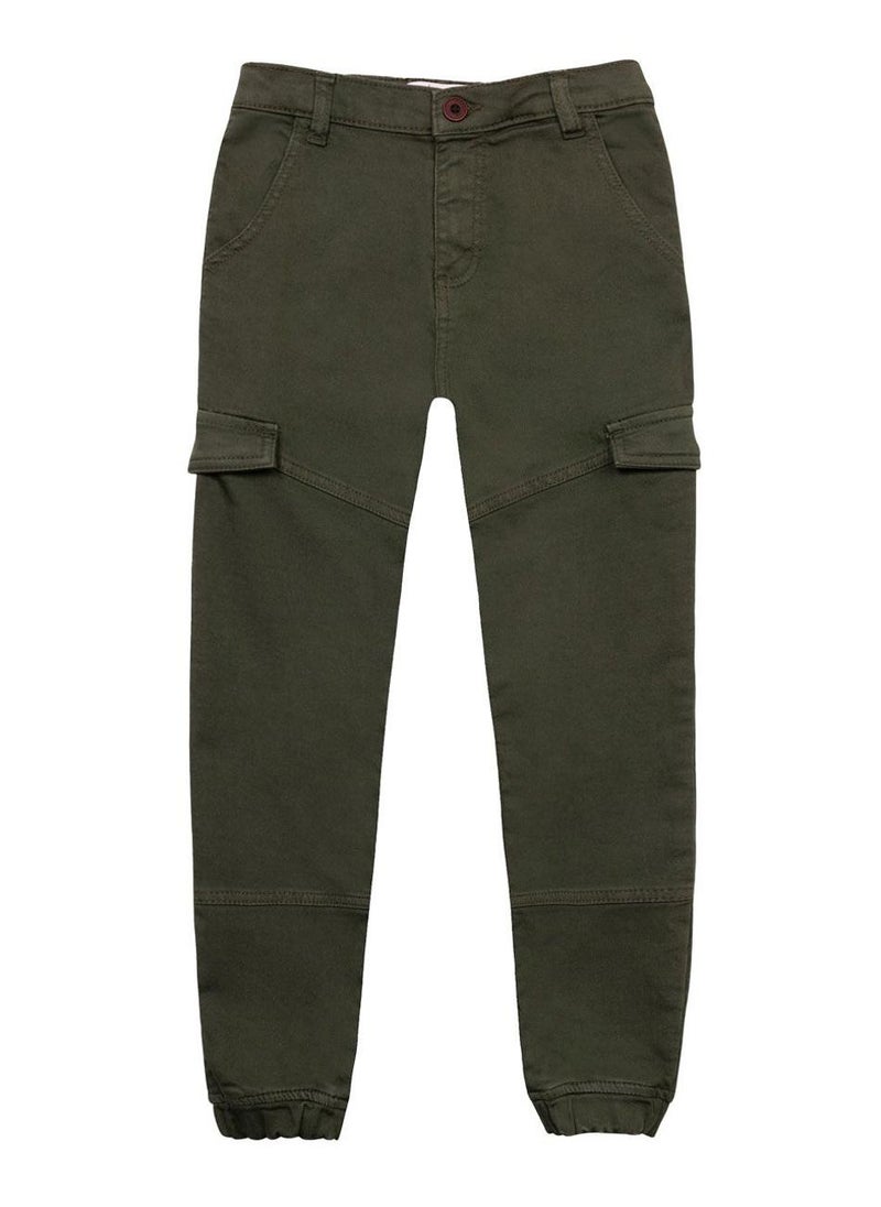 MINOTI Teen Cargo Trousers with Elastic Waist and Cuffed Ankles - Image 2