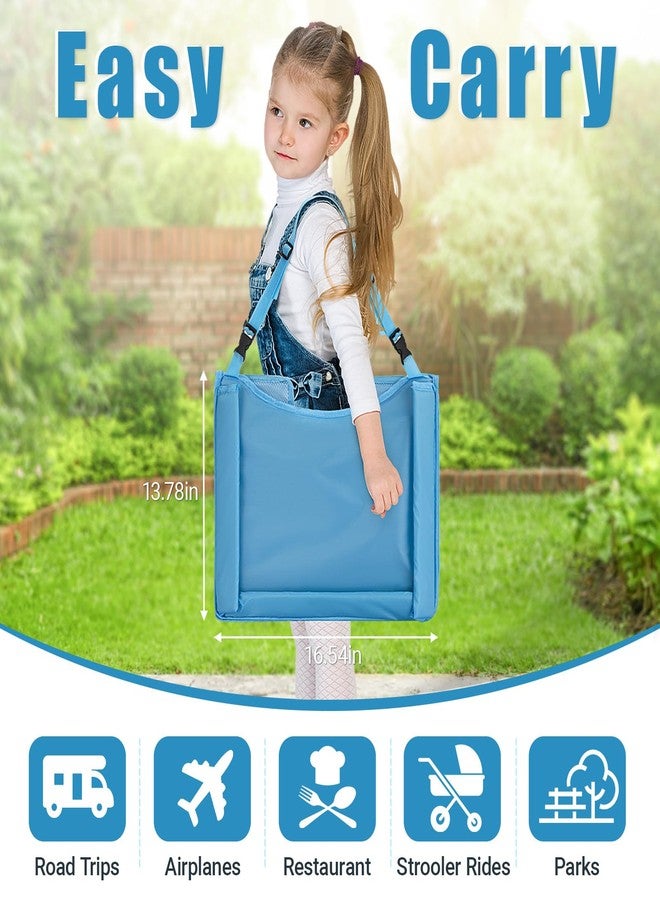 Elfzone Car Seat Tray - Travel Tray Tablet Holder，Car Seat Lap Tray for Toddlers, Kids，Use on Airplanes, Road Trips, Lap Desk，Tablet Holder and Carry Bag (Blue) - Image 4