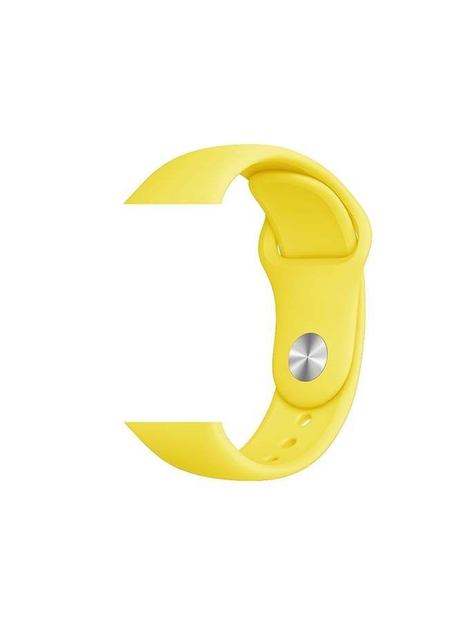 سوار بديل رياضي من السيليكون لساعة Apple Watch All Series 5/6/7 42/44/45 ملم أصفر - Image 2