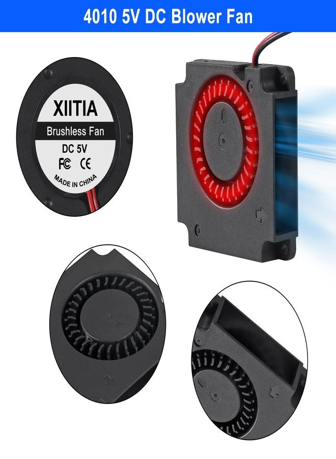 XIITIA 6pcs 4010 5V Turbine Fan 40x40x10mm DC Turbo Fan Bearing Blower Radial Cooling Fans with 2 Pin Terminal for 3D Printer Parts - Image 5