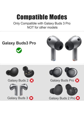 Ear Tips for Samsung Galaxy Buds  3 Pro- Silicone Earbuds for Samsung Buds 3 Pro , Compatible with Samsung Galaxy Buds Pro Replacement Accessories, L/M/S (3 Pairs) Black - view 2