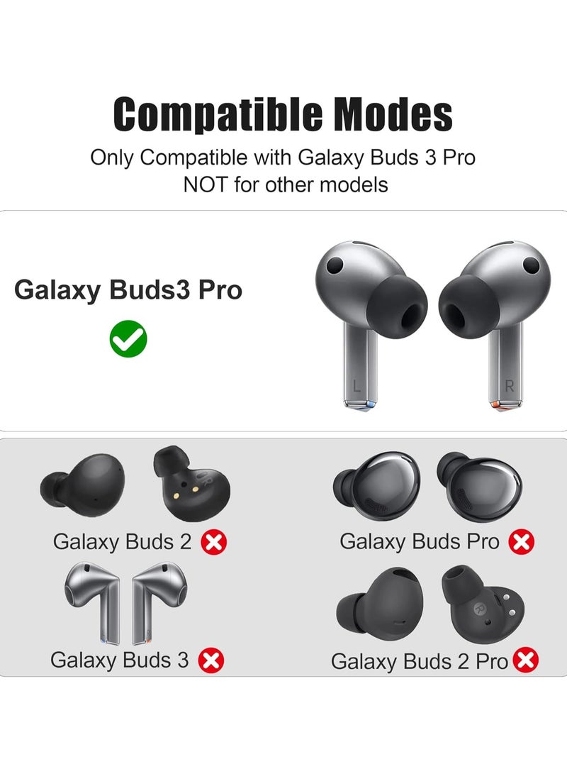 Ear Tips for Samsung Galaxy Buds Pro 3 - Silicone Earbuds for Samsung Buds Pro 3, Compatible with Samsung Galaxy Buds Pro Replacement Accessories, L/M/S (3 Pairs) Black  - Image 2