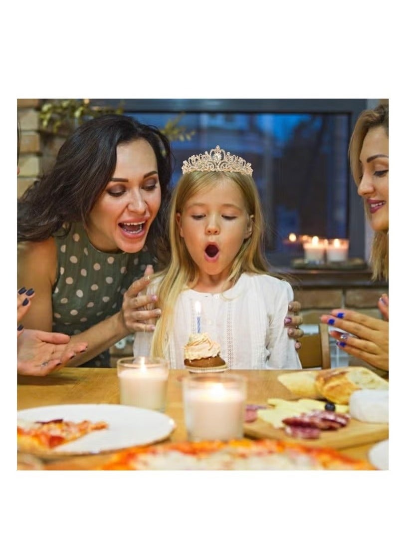 Birthday Crowns for Women, Didder Gold Crystal Tiara & Birthday Girl Sash Kit,Tiaras and Crowns for Women Girls Elegant Princess Crown with Combs Girls Tiara Birthday Sash For Women Gift Bridal Party - Image 4