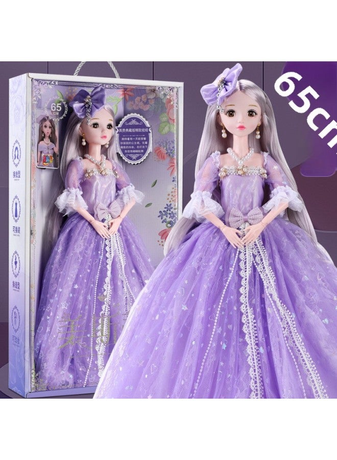 Tongle Barbie Doll Large Gift Box Suit 60cm Simulation Girl WEDDING PRINCESS Children's Toy Gift-Color:6501 Princess No. 1-Height:Music Edition + Smart Remote Control + Blink + Headdress + Necklace + Panoramic Gift Box - Image 5