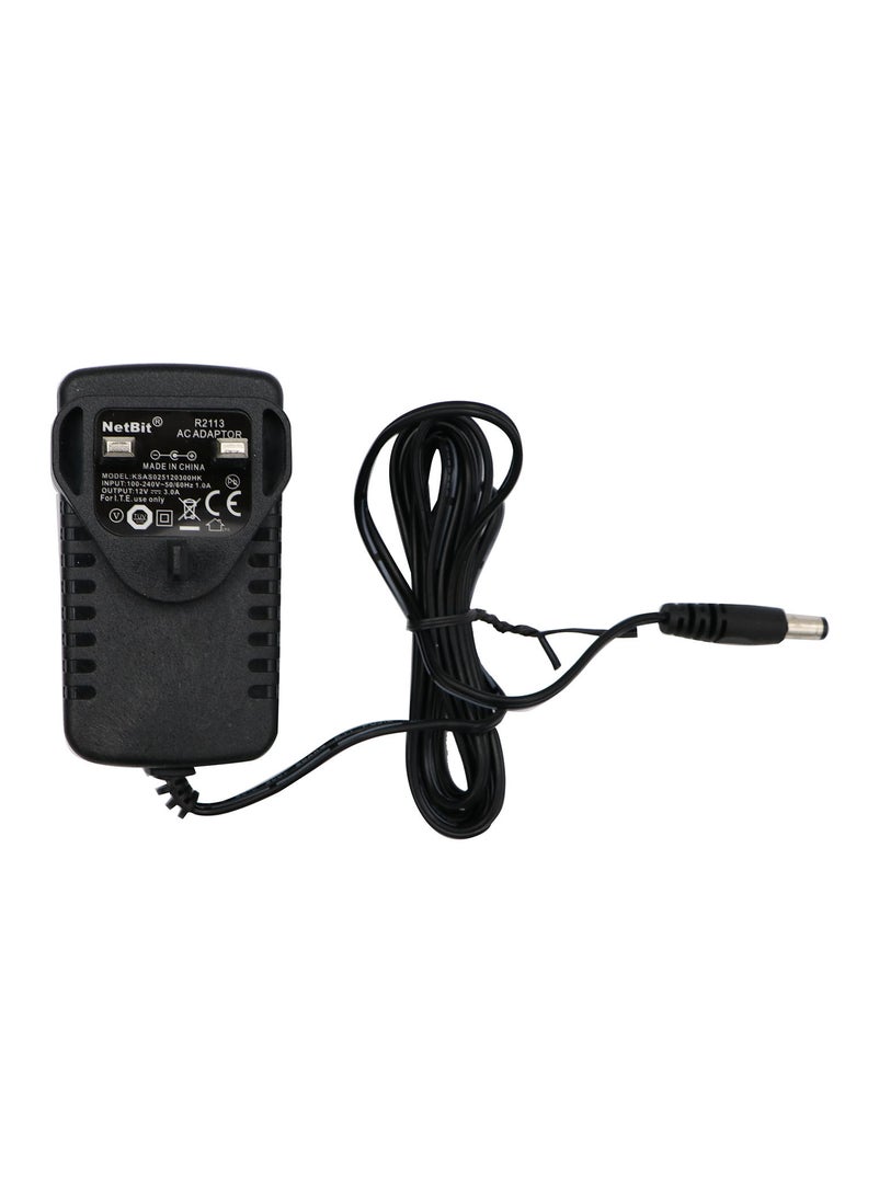 Generic - UK-12V-3A Power Adapter - Black - Image 1