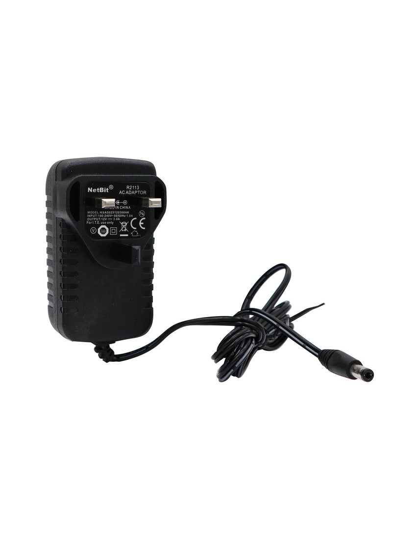 Generic - UK-12V-3A Power Adapter - Black - Image 1