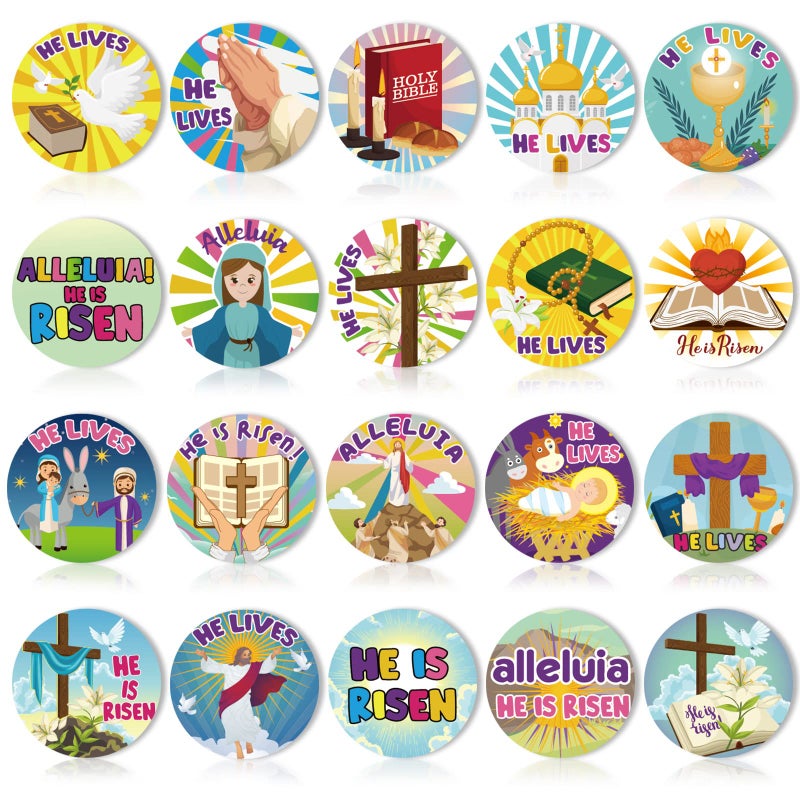 Geyee 600 Pcs Christian Religious Stickers for Kids Jesus Faith Shape Easter Stickers Catholic Child Drawn Scripture Decors for Toddler Art Crafts(Cross Style) - Image 1