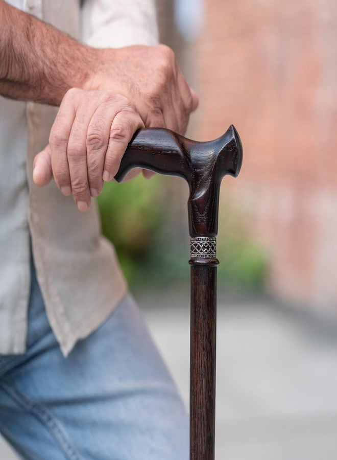 Asterom Walking Cane - Handmade, Ergonomic, Canes for Men - Wooden Walking Sticks for Seniors, Unique (Walnut, 38 Inches) - Image 4