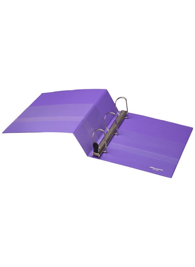 أوفيس ديبوت مجلد عرض حلقات D شديد التحمل من ماركة Office Depot®، حلقات 2 بوصة، 54% مواد معاد تدويرها، بنفسجي - Image 5
