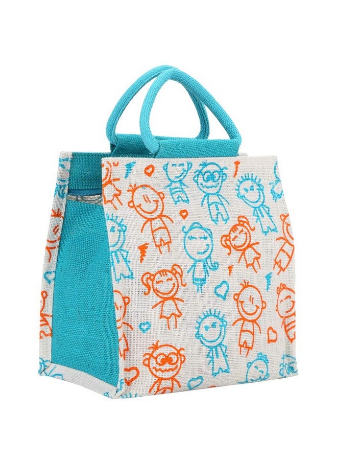 Jute Cottage Eco-Friendly Kid's Print Lunch Bag, 10 x 10 x 6-inch (Orange) - Image 4
