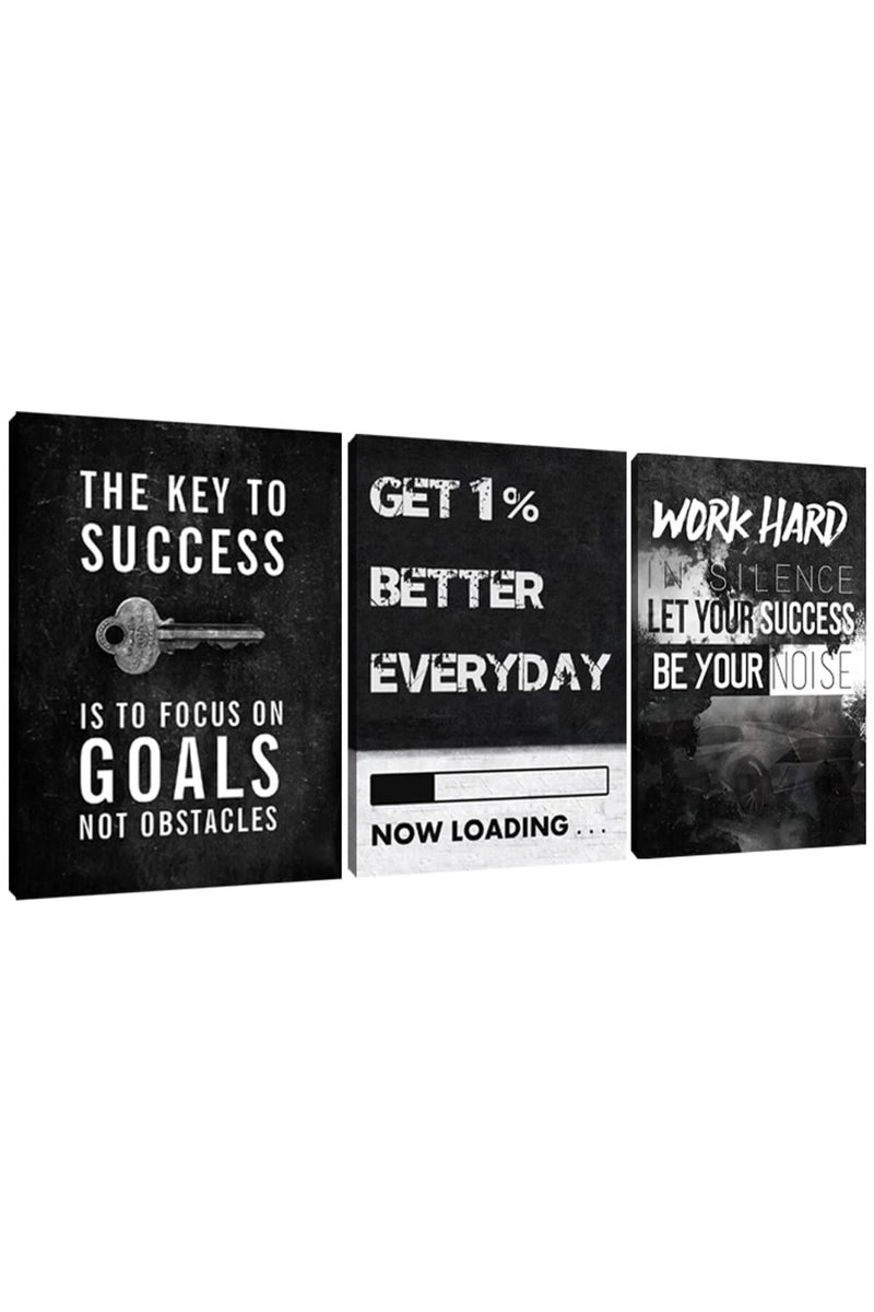 Yetaryy Motivational Poster Inspirational Wall Art 3 Pieces Canvas Painting - Image 1
