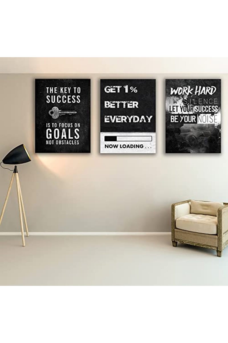 Yetaryy Motivational Poster Inspirational Wall Art 3 Pieces Canvas Painting - Image 5