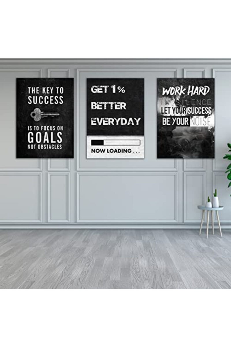 Yetaryy Motivational Poster Inspirational Wall Art 3 Pieces Canvas Painting - Image 4