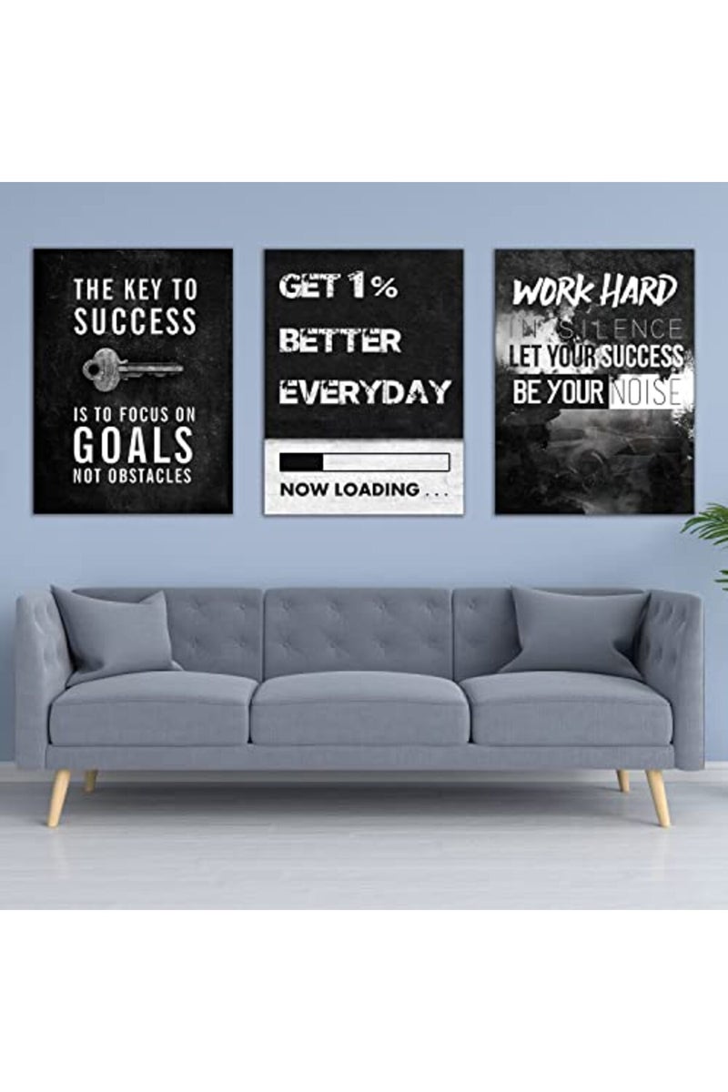 Yetaryy Motivational Poster Inspirational Wall Art 3 Pieces Canvas Painting - Image 3