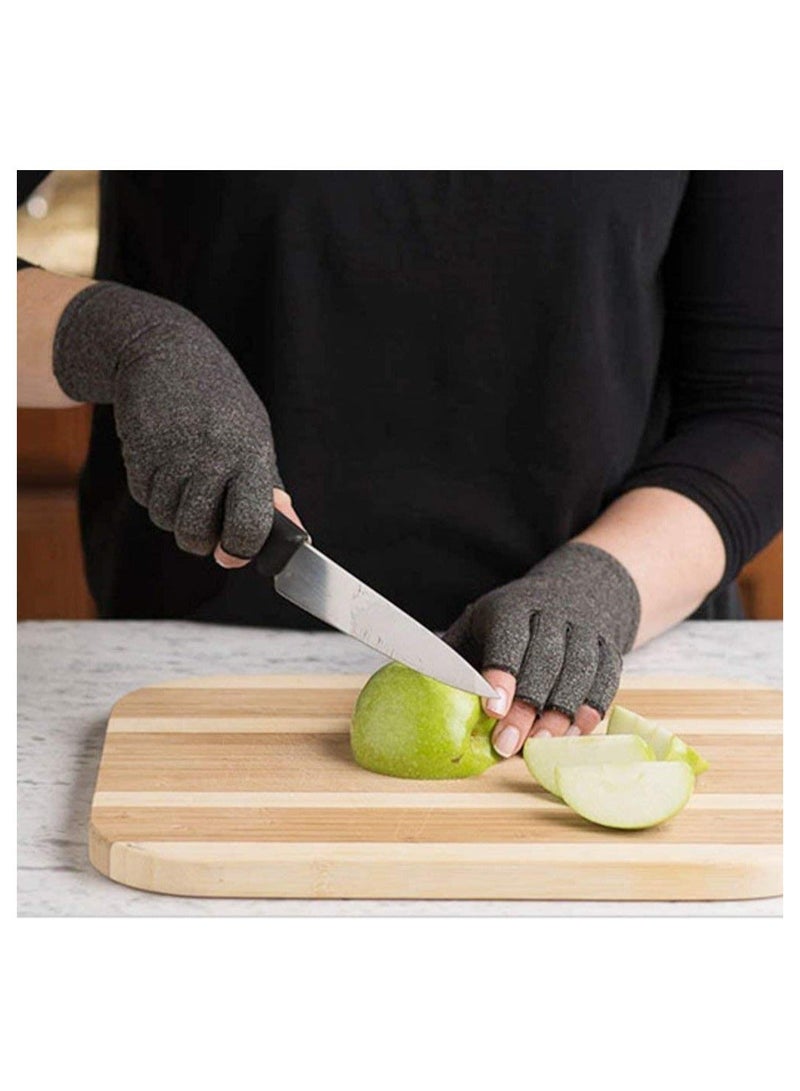 Generic 1 Pair Rheumatoid Arthritis Gloves Fingerless Compression Gloves for Pain Relief M  - Image 4