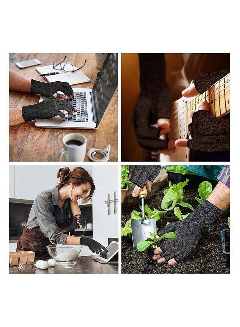 Generic 1 Pair Rheumatoid Arthritis Gloves Fingerless Compression Gloves for Pain Relief M  - Image 5