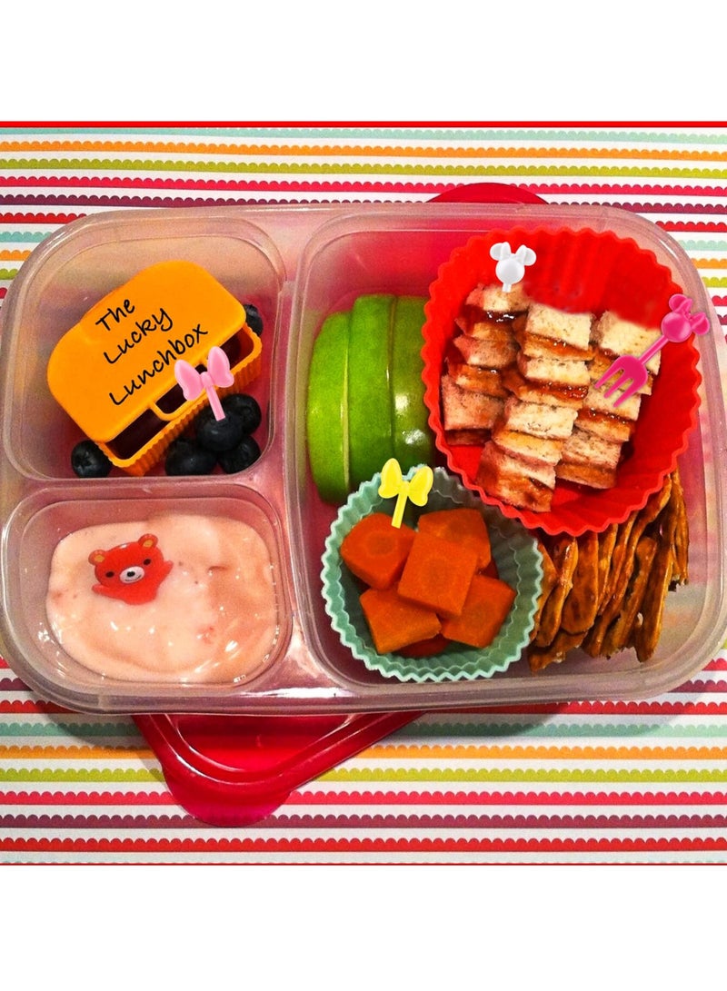 Excefore 40 Pcs Mouse Head Food Picks for Kids, Cute Bento Forks for Lunch Box Decor Accessories, Fork For Kids, Kids Food Picks For Lunch Box, for Cake Dessert Pastry Party  - Image 5