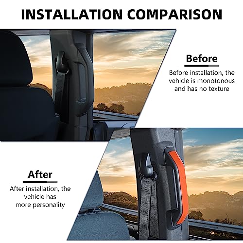 RAZPOY BPillar Handle Grab Panel Trim Cover Compatible with 20212023 Ford Bronco Interior Accessories 4Door Orange - Image 3