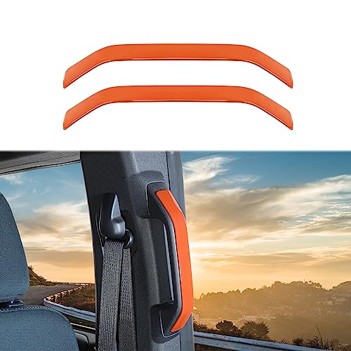 RAZPOY BPillar Handle Grab Panel Trim Cover Compatible with 20212023 Ford Bronco Interior Accessories 4Door Orange - Image 1