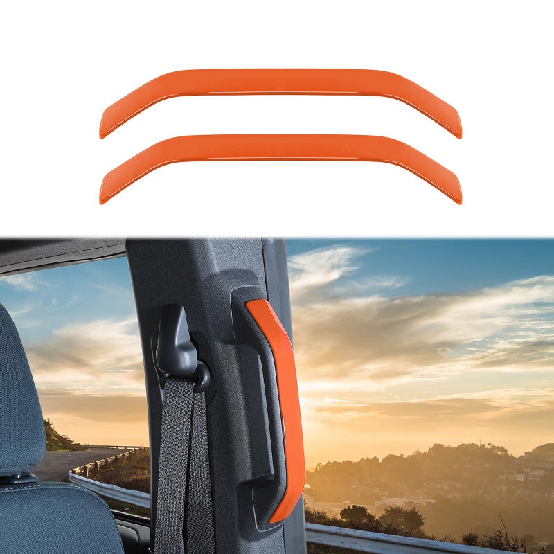 RAZPOY BPillar Handle Grab Panel Trim Cover Compatible with 20212023 Ford Bronco Interior Accessories 4Door Orange - Image 2