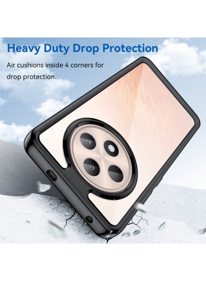 جراب / كفر لهاتف Oppo Reno12 F  / Oppo Reno12F – إطار أسود مع خلفية شفافة من الأكريليك، حواف TPU مقاومة للصدمات، تصميم متين يوفر حماية مثالية وأسلوب أنيق - Image 5