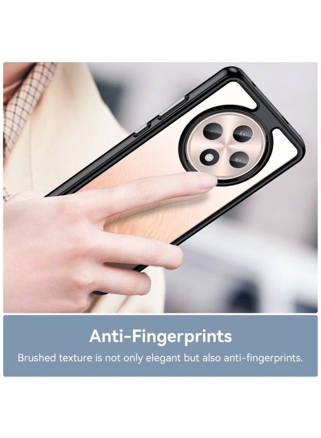 جراب / كفر لهاتف Oppo Reno12 F  / Oppo Reno12F – إطار أسود مع خلفية شفافة من الأكريليك، حواف TPU مقاومة للصدمات، تصميم متين يوفر حماية مثالية وأسلوب أنيق - Image 3