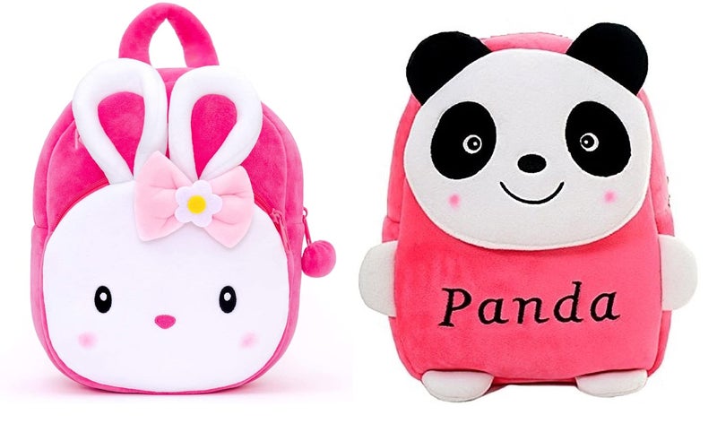 Blue Tree Kids School Bag Soft Plush Backpack Cartoon Bags Mini Travel Bag for for Girls Boys Toddler Baby Konggi Rabbit & Pink Panda - Image 5