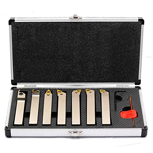 OSCARBIDE 5/8"Shank Nickel Plated Indexable Lathe Turning Tool Holder 7 Pieces/Set,Heavy-Duty CNC Metal Lathe CuttingTools for Turning Grooving Threading Cut Off - Image 1
