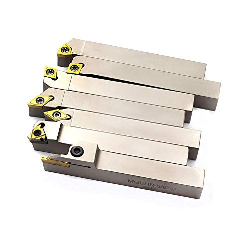 OSCARBIDE 5/8"Shank Nickel Plated Indexable Lathe Turning Tool Holder 7 Pieces/Set,Heavy-Duty CNC Metal Lathe CuttingTools for Turning Grooving Threading Cut Off - Image 4