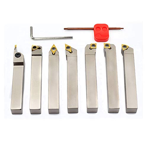 OSCARBIDE 5/8"Shank Nickel Plated Indexable Lathe Turning Tool Holder 7 Pieces/Set,Heavy-Duty CNC Metal Lathe CuttingTools for Turning Grooving Threading Cut Off - Image 3