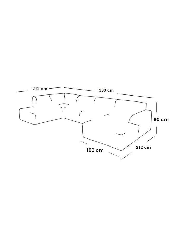 الهوم كنبة 7 مقاعد على شكل U 380×212×100×80 سم - بيج  - Image 2
