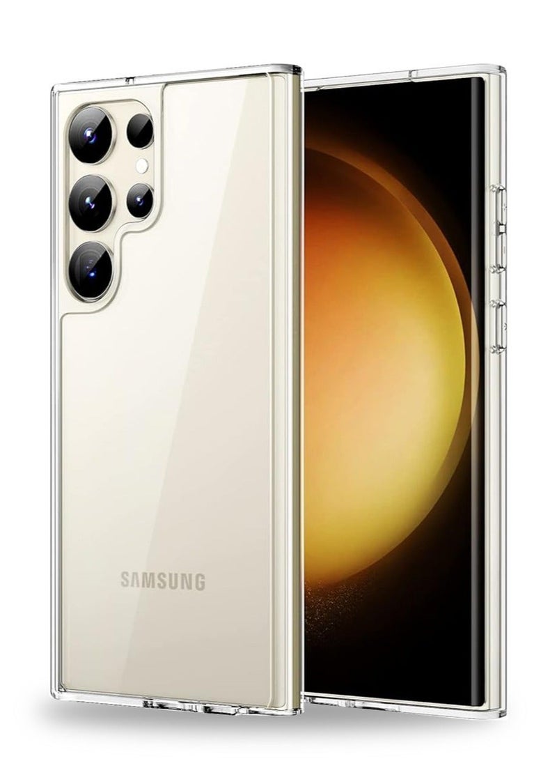 X-level Samsung Galaxy S24 Ultra Clear Case Cover with Anti-fingerprint Anti-drop Pc+Tpu Comfortable Touch Feel back Cover Support Wireless Charging Camera Len Protector Non-Yellowing Shell Transparent - Image 1