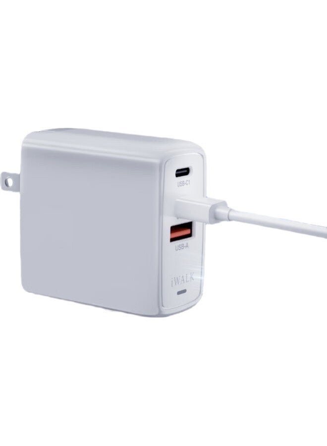 Iwalk 67W Gan Charger, Three-Port Fast Charging, High-Power, Mini Portable, Suitable For Iphone 16/15/14 Pro Max, Huawei, Xiaomi Phones, Laptop Charger - Image 2