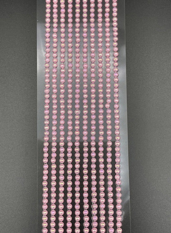 Syntego 500 x Self Adhesive Pearls Gems 3mm Mini Flat Backed Round Pearls Beads Strips Embellishments (AB Pink) - Image 4