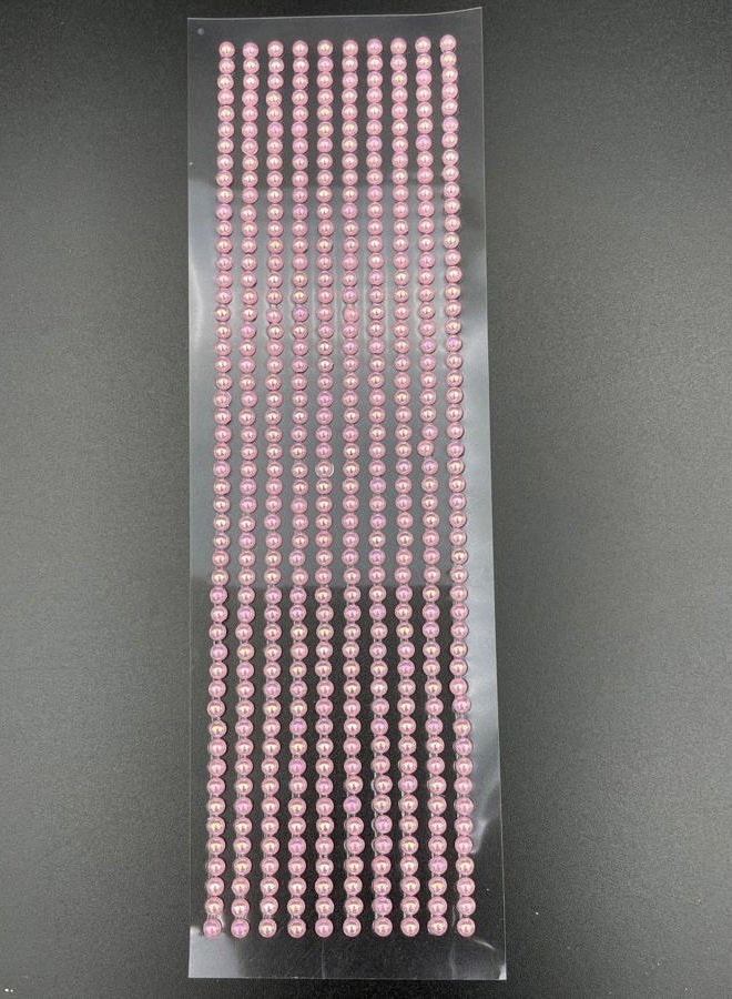 Syntego 500 x Self Adhesive Pearls Gems 3mm Mini Flat Backed Round Pearls Beads Strips Embellishments (AB Pink) - Image 5