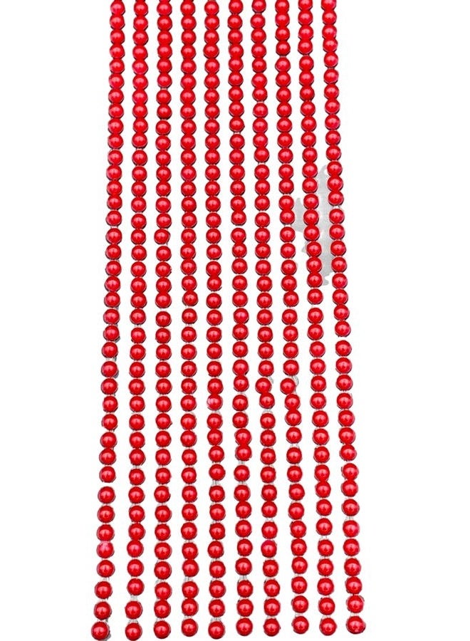 Syntego 500 x Self Adhesive Pearls Gems 3mm Mini Flat Backed Round Pearls Beads Strips Embellishments (AB Pink) - Image 1