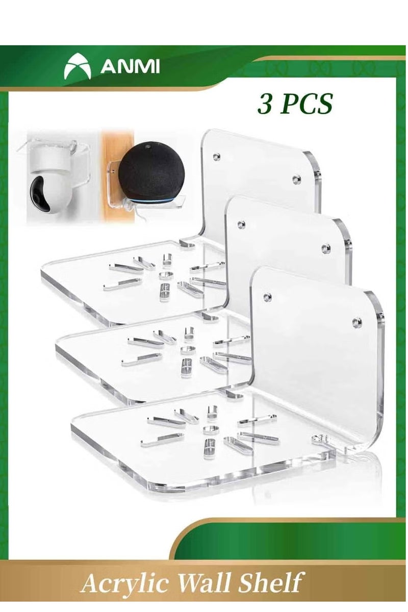 أنمي في سلتك أنمي مجموعة رفوف حائط صغيرة من الاكريليك مكونة 3 قطع لكاميرات المراقبة ومكبرات الصوت وشاشات