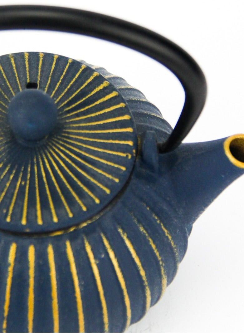 Tealand Durable Coated with Enamel Interior Cast Iron Teapot with Stainless Steel Infuser for Brewing Loose Tea Leaf 0.5 Liter Blue  - Image 2