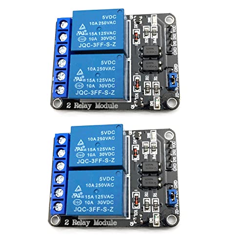 FainWan 2pcs 2 Channel Relay Module with Optocoupler 5V Active Low Level Amplifier Trigger JD-VCC Relay Power VCC Power - Image 1
