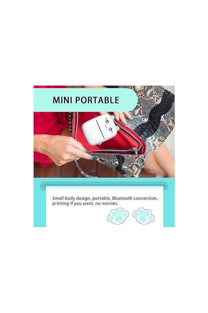 طابعة حرارية صغيرة  طابعة ملصقات بلوتوث طابعة لاسلكية بدون حبر، صانع ملصقات جيب الملاحظات للجوال - Image 5
