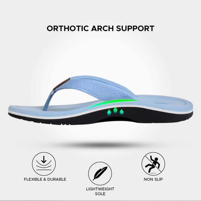 AEROTHOTIC Flip Flops Arch Support Womens â€“ Slip On Recovery Plantar Fasciitis Relief Orthotic Slippers â€“ Lightweight Thong Cushioning Sandals Women â€“ Indoor Outdoor Footwear (Solace Cloud Blue, Size 10) - Image 5