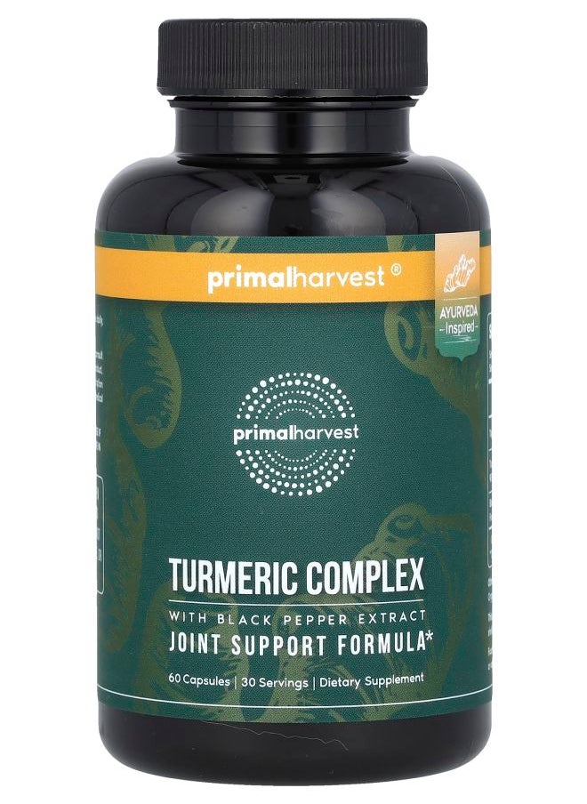 Primal Harvest Turmeric Complex With Black Pepper Extract 60 Capsules 