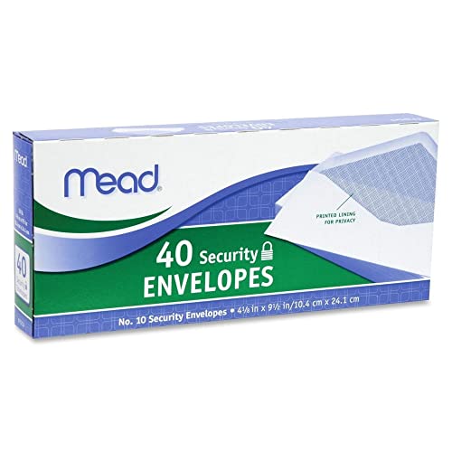 Mead #10 Security Envelopes, 40 Count (75214), Pack of 2 = 80 Envelopes - Image 1