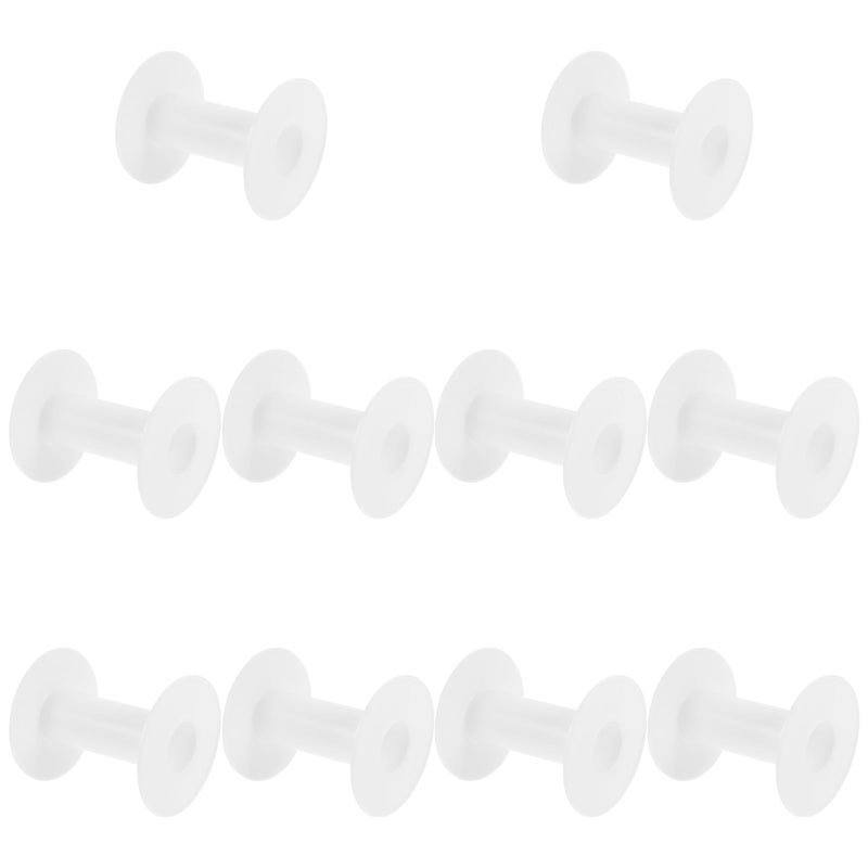 10 قطعة من بكرات الخيط البلاستيكية الفارغة المحمولة، بكرات خياطة صغيرة لتخزين الماكينة - Image 2