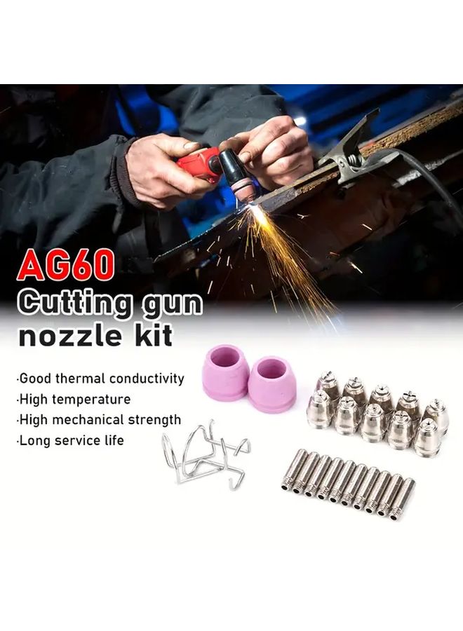 24pcs Plasma Cutter Torch Consumables Nozzles Tips Kit For WSD60 AG60 SG55 CUT60 LGK60 - Image 5