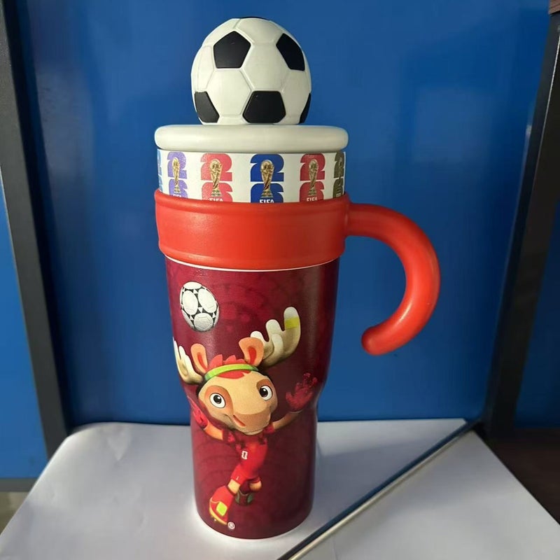 FIFA 2026 FIFA World Cup Creative Handle Insulated Mug, 40oz Large Capacity with Straw - Image 1