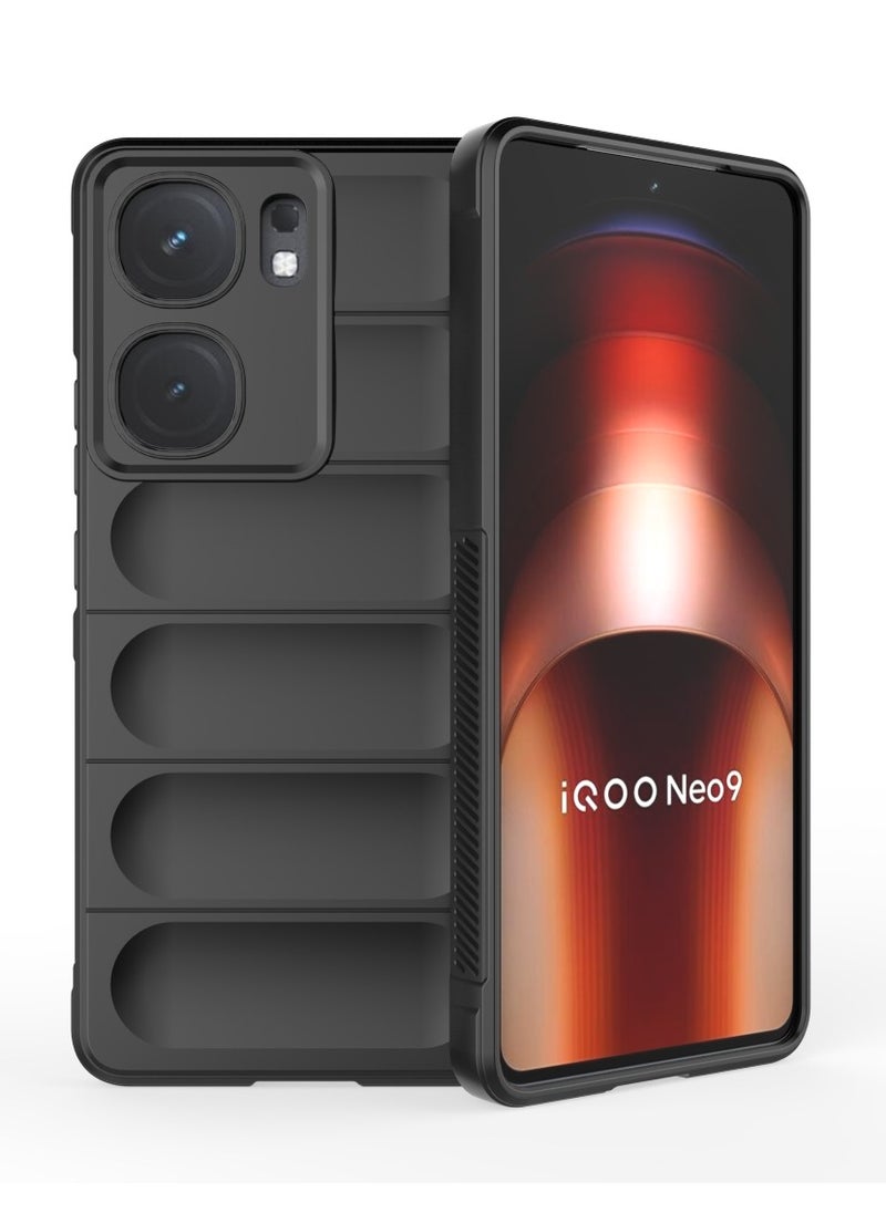 Generic Cover Vivo IQOO Neo 9 5G / Vivo iQOO Neo 9 Pro 5G  , - Brushed Dual Protection Shockproof Cover - Heavy Duty Slip-Resistant Case With Ultra Protection For Camera - Black  - Image 1
