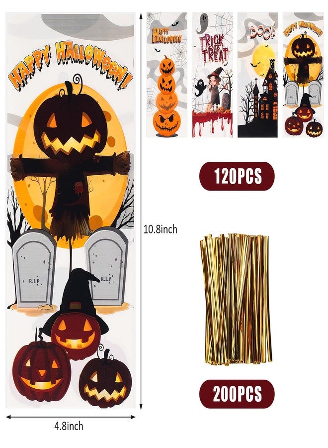 GoClimber 120 PCS Halloween Treat Bags with Twist Ties - Halloween Candy Bags for Party Favors & Trick or Treat - Image 2